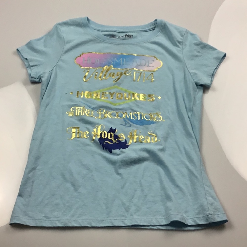 Wizarding World Harry Potter women’s T-shirt blue/gold text size XXL